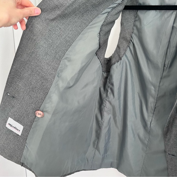 VINTAGE Grey Sleeveless Double Breasted Blazer Size 12 - Picture 9 of 14